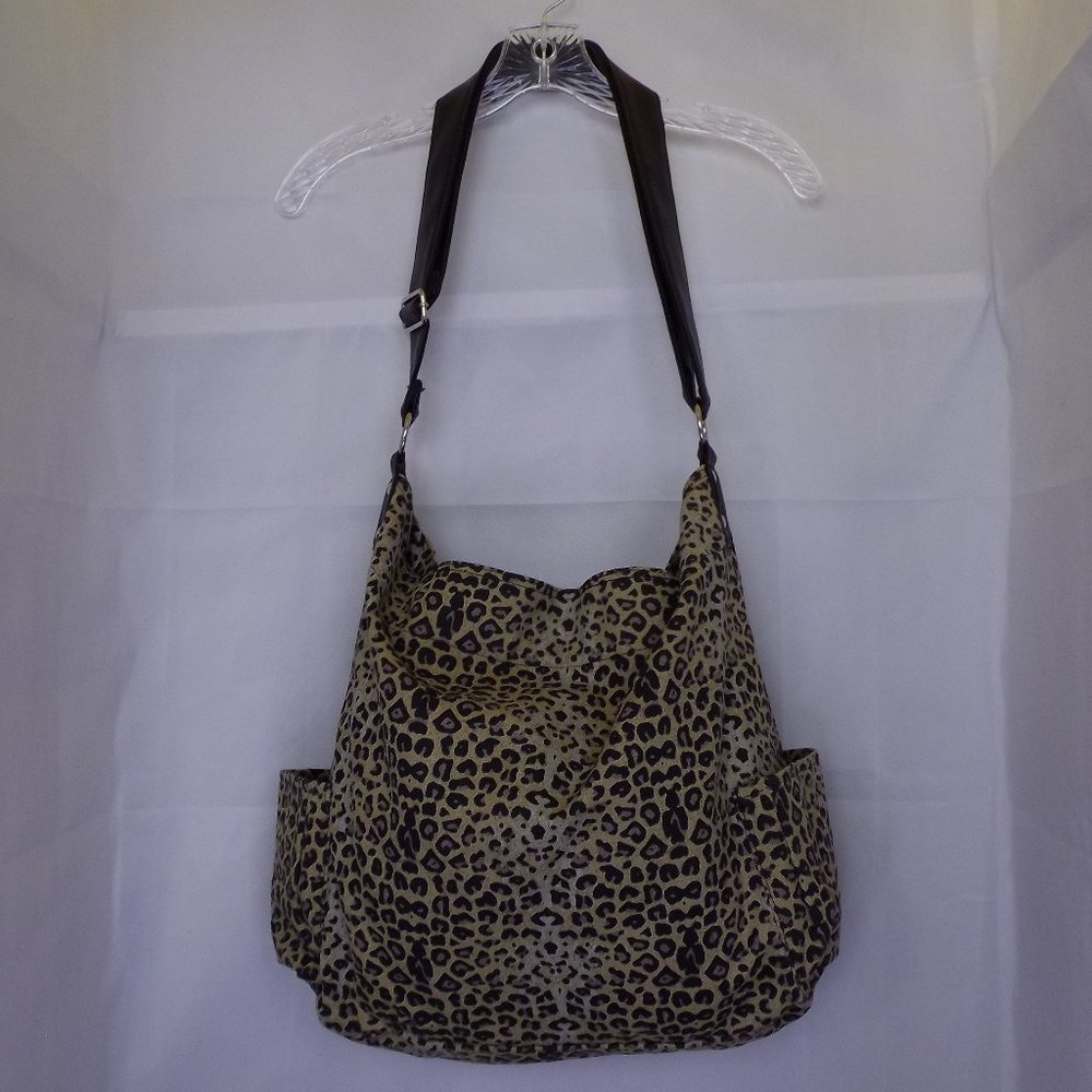 Cheetah Canvas Tote w/Adjustable Strap